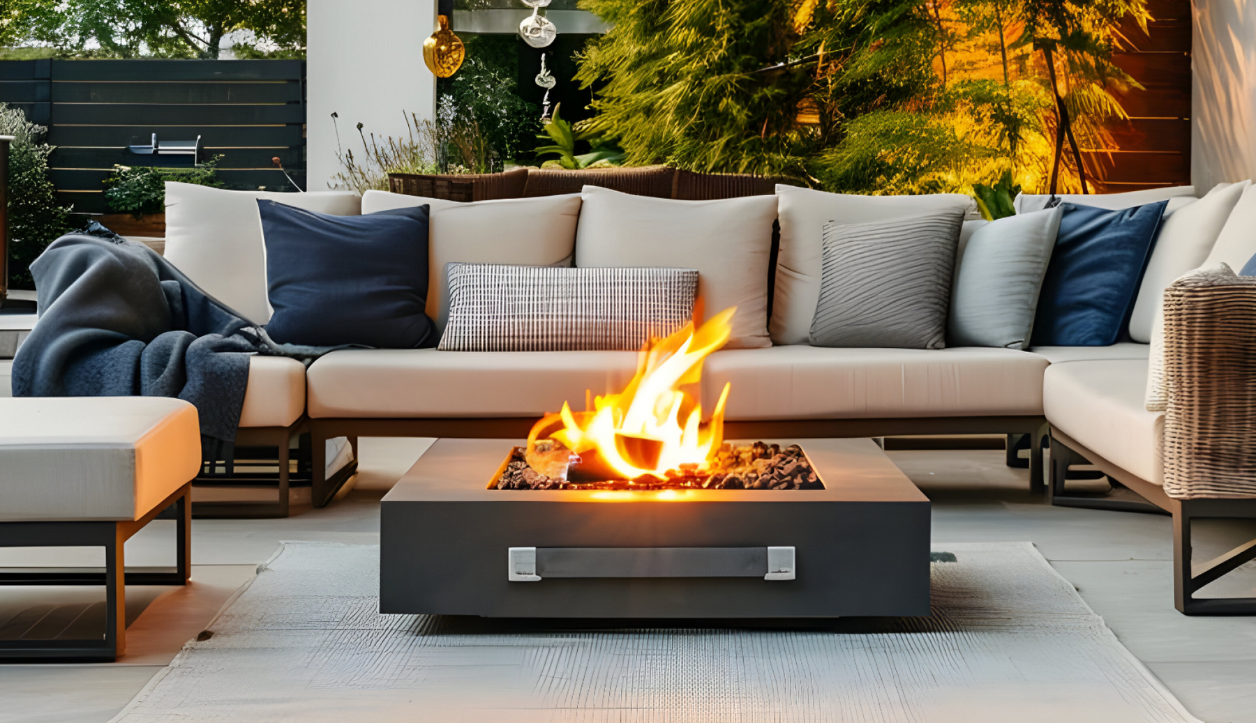 Rectangular Propane Fire Table – Modern Luxury at the Touch of a Button